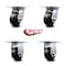 Service Caster 4 Inch Rubber on Steel Caster Set with Roller Bearings 2 Swivel 2 Rigid SCC SCC-35S420-RSR-2-R-2 - alternate 6